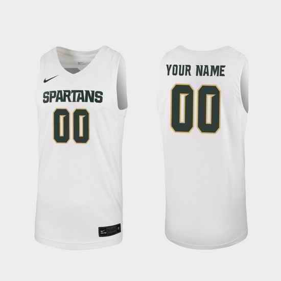 Men Women Youth Toddler Michigan State Spartans Custom Replica White College Basketball 2019 20 Jersey